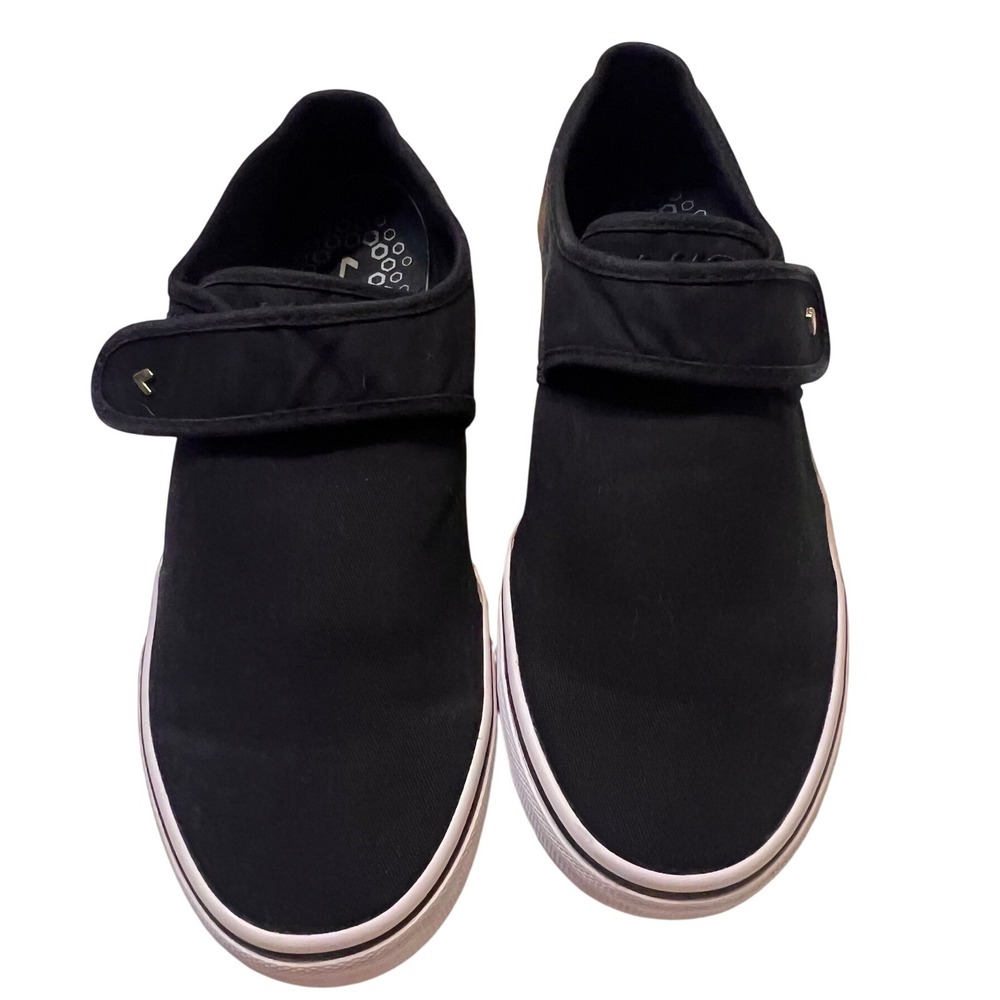 LUGZ Mens Black Canvas Slip-On Casual Loafers Comfort Sneakers‎ Shoes